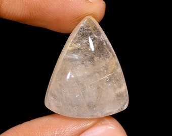 Superb Top Grade Quality 100% Natural Golden Rutile Quartz Pear Shape Cabochon Loose Gemstone For Making Jewelry 23X19X9 mm 25 Ct. HS-896