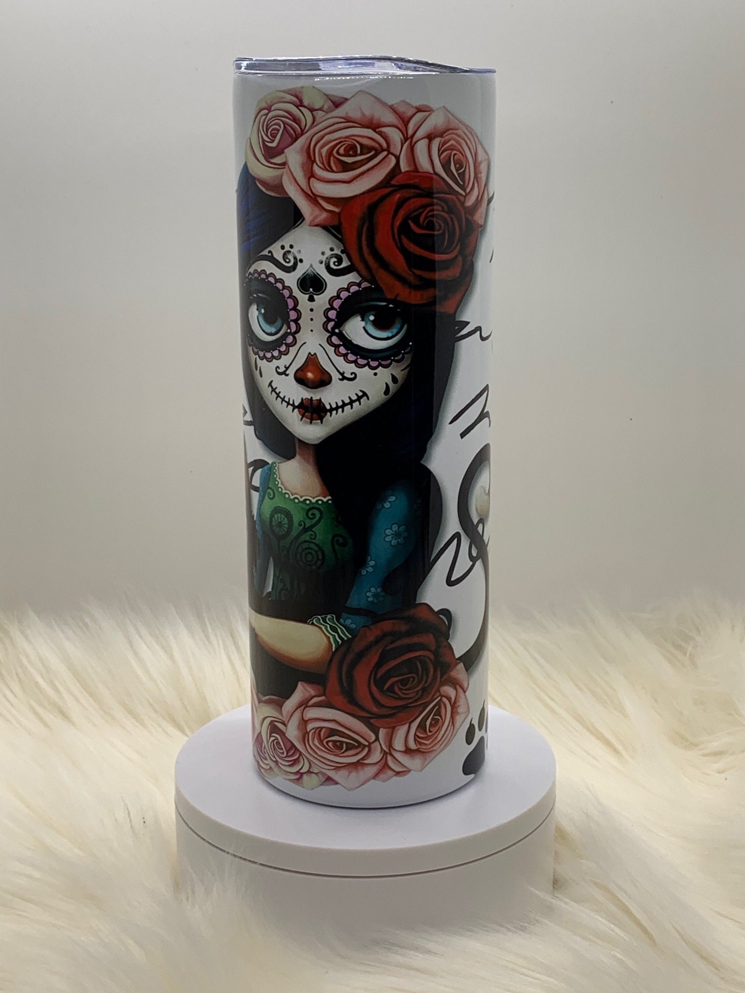 20 oz. Skinny Tumbler - Halloween, Day of the Dead - Sugar Skull La Ca –  Tees and Things by HAC