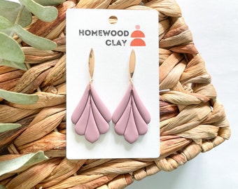 Scalloped drop earring | Hypoallergenic clay earrings