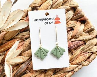 Sage botanical earrings | Hypoallergenic clay earrings