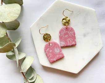 Pomegranate print earrings | Hypoallergenic