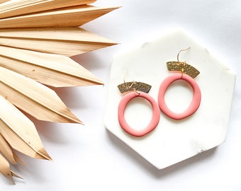 Organic terracotta hoop | Hypoallergenic clay earrings