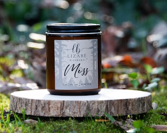 New! Moss Vegan Soy Candle | Wood Wick | Natural | Forest | Lizabe Waxwerx
