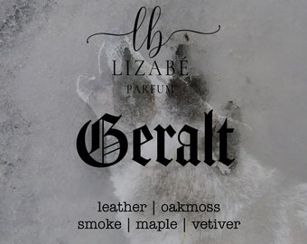 Geralt Perfume Parfum Cologne Oil or Spray | Fragrance | Perfume Oil | Victorian Gothic | Dark | Leather | Maple | Incense
