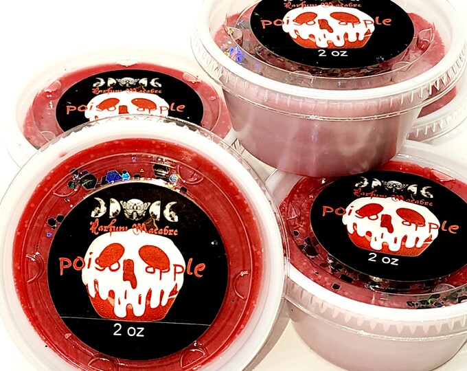 Poison Apple 2 oz single shots Soy Wax Melts | Gothic | Vegan | Horror | Glitter | Black | Halloween | Dark | Fragrance | Room | Melt