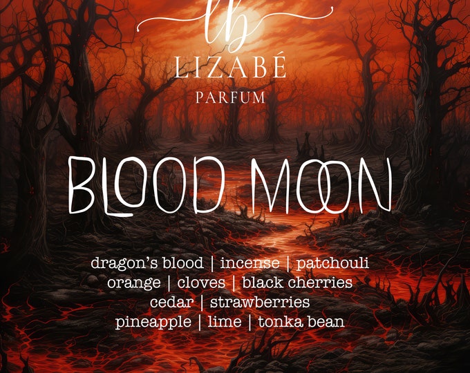 NEW! Blood Moon Perfume Parfum Cologne Oil or Spray | Fragrance | Dragon's Blood Black Cherries Patchouli Incense Cedar Strawberries