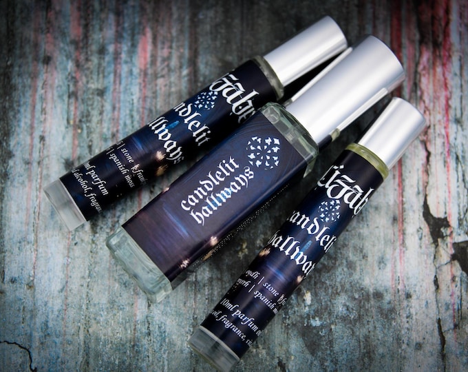 Candlelit Hallways Perfume Parfum Oil or Spray | Fragrance | Gothic | Frankincense Myrrh Incense Oudh Moss covered Stones Spanish Moss