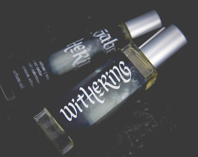 NEW!! Withering Perfume Parfum Oil Roller | Fragrance | Gothic | Patchouli Vetiver Sage Charred Cedar Birchwood Oakmoss