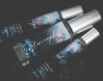 Re-Release! Pluviophile Perfume Parfum Oil or Spray | Fragrance | Gothic | Fresh Greens Lemon Lily Jasmine Air Moss Patchouli