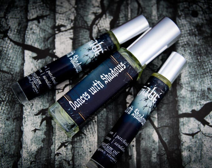 NEW!! Dances With Shadows Perfume Parfum Oil or Spray | Fragrance | Gothic | Leather Rum Patchouli Hemp Peppercorn Sandalwood
