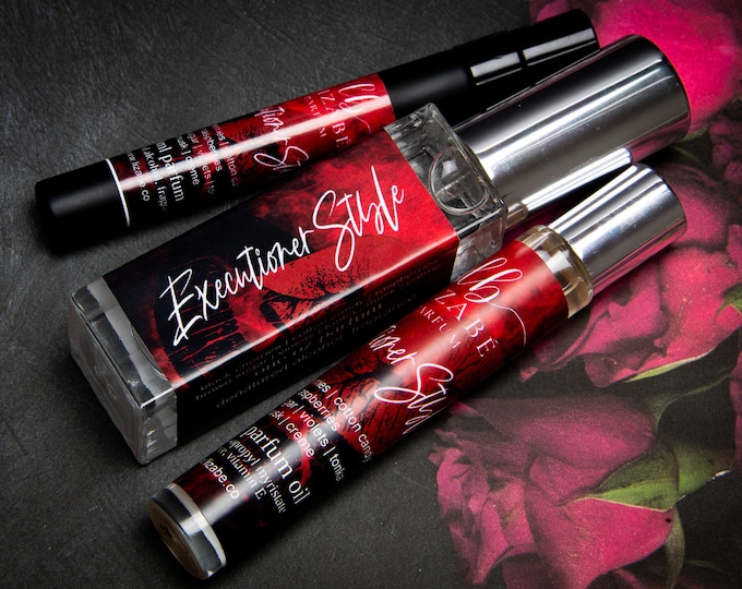 Executioner Style Perfume Parfum Oil or Spray | Fragrance | Gothic Victorian | Black Cherries Cotton Candy Raspberries Violets Musk