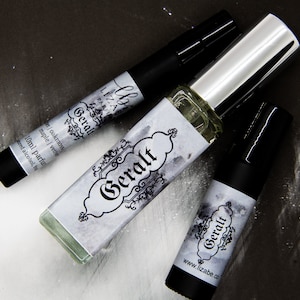Geralt Perfume Parfum Cologne Oil or Spray | Fragrance | Perfume Oil | Victorian Gothic | Dark | Leather | Maple | Incense