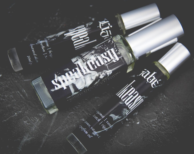 NEW!! Speakeasy Perfume Parfum Oil or Spray | Fragrance | Gothic | Jasmine Bergamot Vanilla Bourbon Scotch Cigars