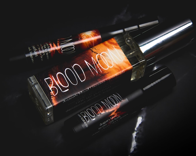 Blood Moon Perfume Parfum Cologne Oil or Spray | Fragrance | Dragon's Blood Black Cherries Patchouli Incense Cedar Strawberries