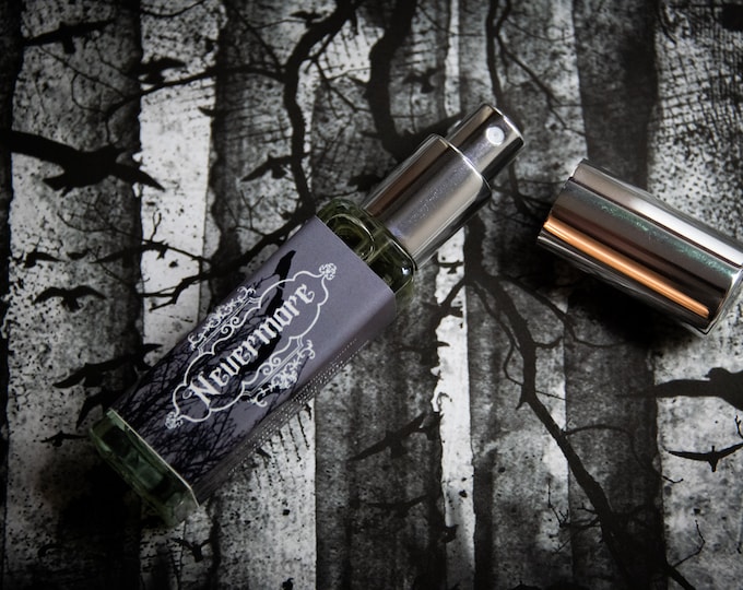 Nevermore Perfume Parfum Oil or Spray | Fragrance | Gothic Victorian | Vanilla Cedarwood | Edgar Allan Poe | Raven