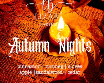 Autumn Nights Perfume Parfum Oil or Spray | Fragrance | Perfume Oil | Gothic | Victorian | Apple Cinnamon Nutmeg Cloves Cedar