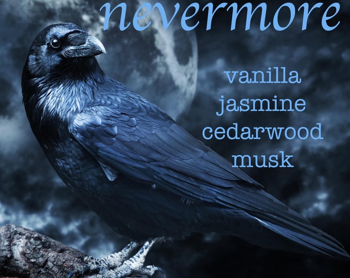 Nevermore Perfume Body Oil or Spray | Fragrance | Gothic | Dark | Alternative | Odd Macabre | Vanilla Cedarwood | Edgar Allan Poe | Raven