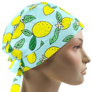 Scrub cap pixie, surgical hat, nurse cap, scrub hats, lemon