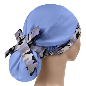 Scrub cap long hair, big hair scrub hats, ponytail nurse cap, scrub caps for women blue, camouflage scrub hat