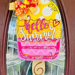 Summer Popsicle Door Hanger, Summer Sign, Popsicle Hanger, Summer Decor, Door Hanger, Pops of Orange