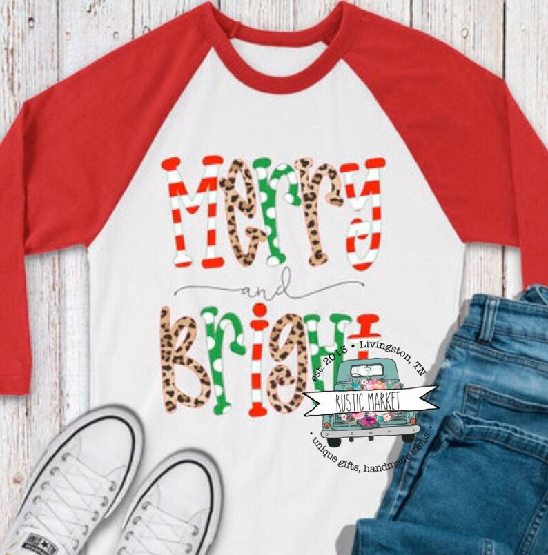 Download Merry and Bright HTV Christmas HTV Sublimation Transfers ...