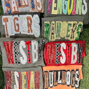 Custom School Spirit Shirts, Applique Shirts, Embroidered Shirts