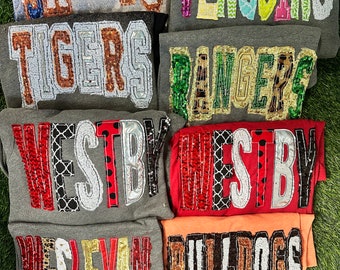 Custom School Spirit Shirts, Applique Shirts, Embroidered Shirts