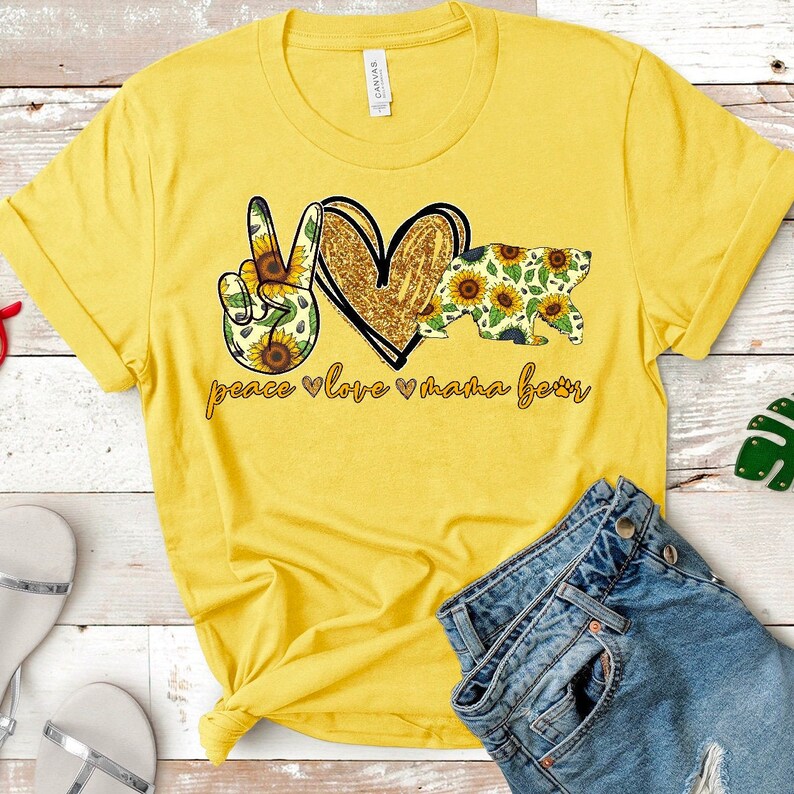 Peace Love Mama HTV Transfers Sunflower Htv Sunflower Ready | Etsy Hong ...