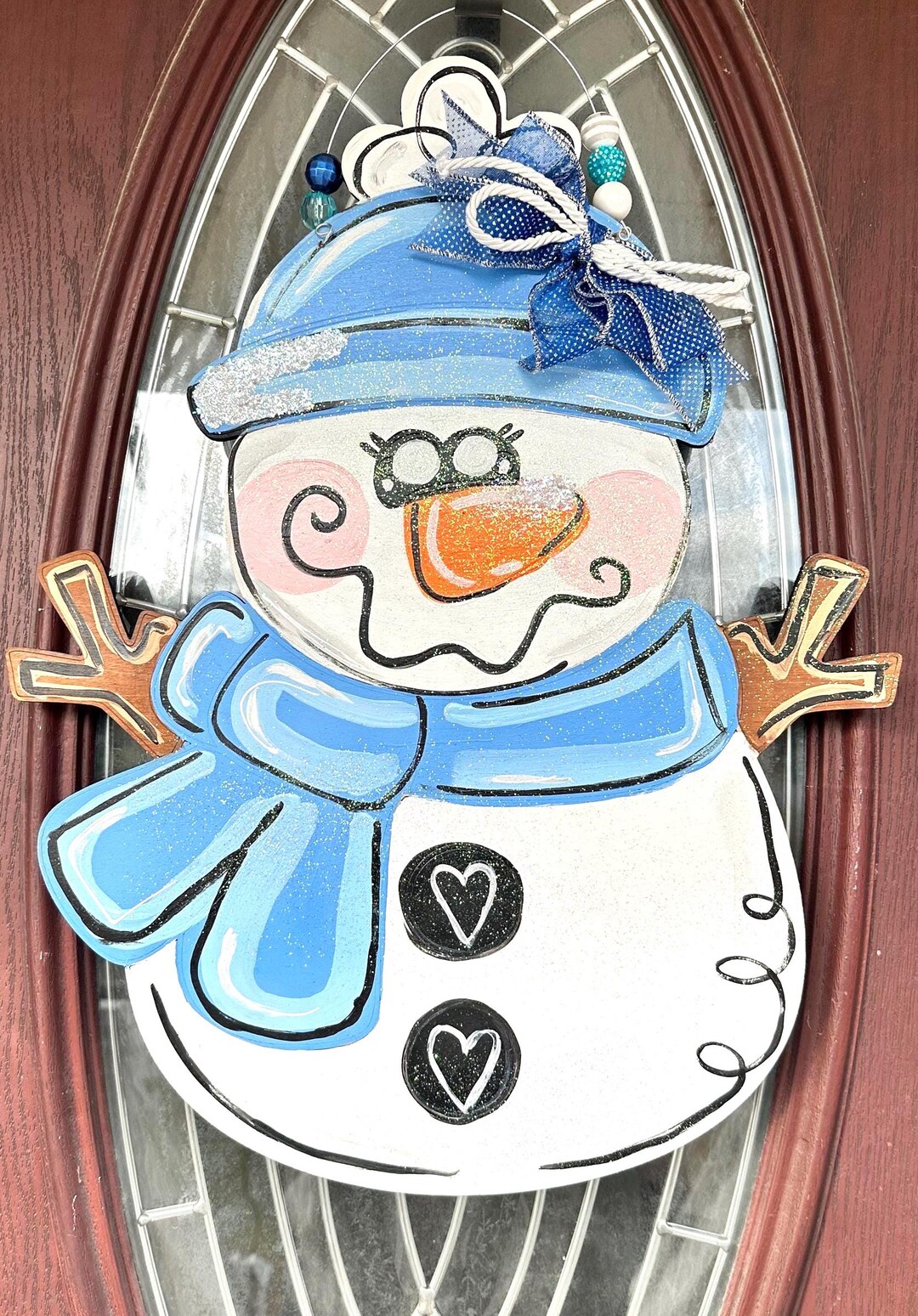 Snowman Door Hanger, Winter Door Hanger, Snowman Sign, Winter Door ...