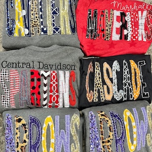 School Sweatshirts, Spirit Shirts, Applique Shirts, Embroidered Shirts