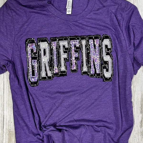 School Spirit Shirts, Applique Shirts, Embroidered Shirts, Style will be like display picture