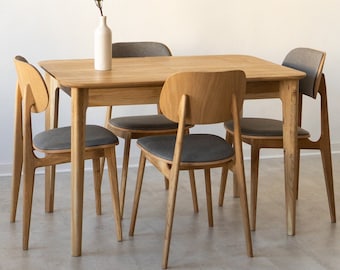 Table a manger extensible bois chêne massif, Esstisch ausziehbar massivholz, Mesa de comedor extensible madera maciza diseno escandinavo