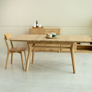 Table a manger extensible bois chêne massif, Ausziehbarer Tisch aus massivem Eichenholz, Mesa extensible de madera maciza roble escandinavo