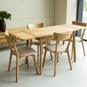 Table a manger extensible bois chêne massif, Esstisch ausziehbar massivholz, Mesa de comedor  extensible madera maciza diseno escandinavo