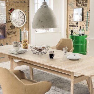 Table a manger extensible bois chêne massif, Ausziehbarer Tisch aus massivem Eichenholz, Mesa extensible de madera maciza roble escandinavo
