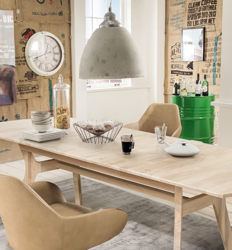Table a manger extensible bois chêne massif, Ausziehbarer Tisch aus massivem Eichenholz, Mesa extensible de madera maciza roble escandinavo