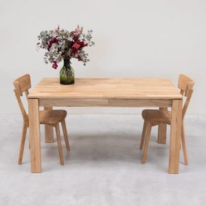 Table a manger bois chêne massif, Massivholztisch aus Eiche, Mesa de madera maciza roble, massief eikenhouten tafel, scandinave stijl, rustiek