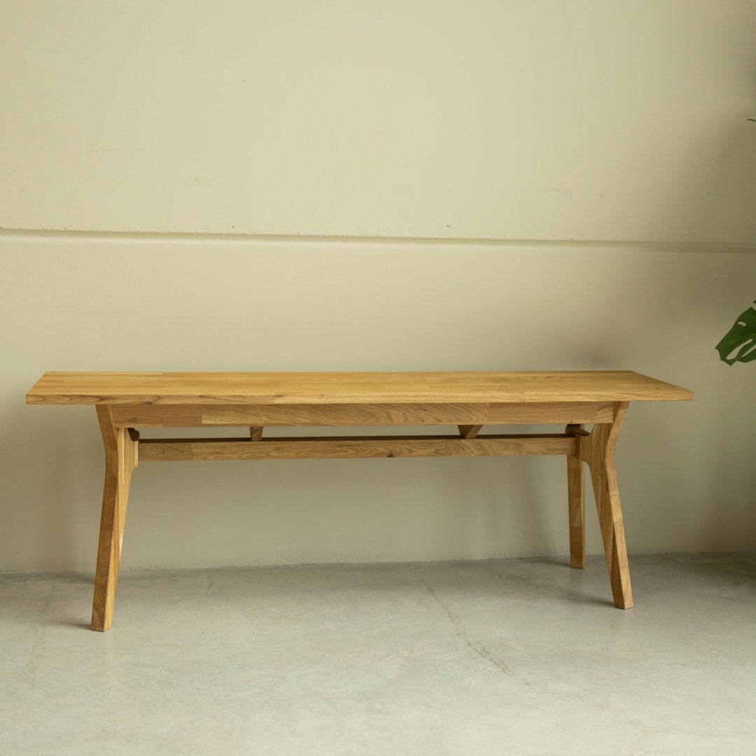 Banc En Chêne Du Milieu Du Siècle, Entrée Scandinave, Salon, Banc De ...