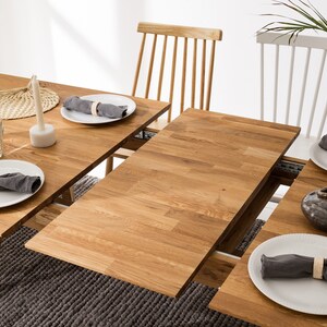 Table a manger extensible bois chêne massif, Esstisch ausziehbar massivholz, Mesa de comedor  extensible madera maciza diseno escandinavo