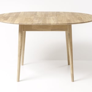 Table a manger extensible ronde bois chêne massif, Runder esstisch ausziehbar massivholz, Mesa de comedor redonda extensible madera maciza