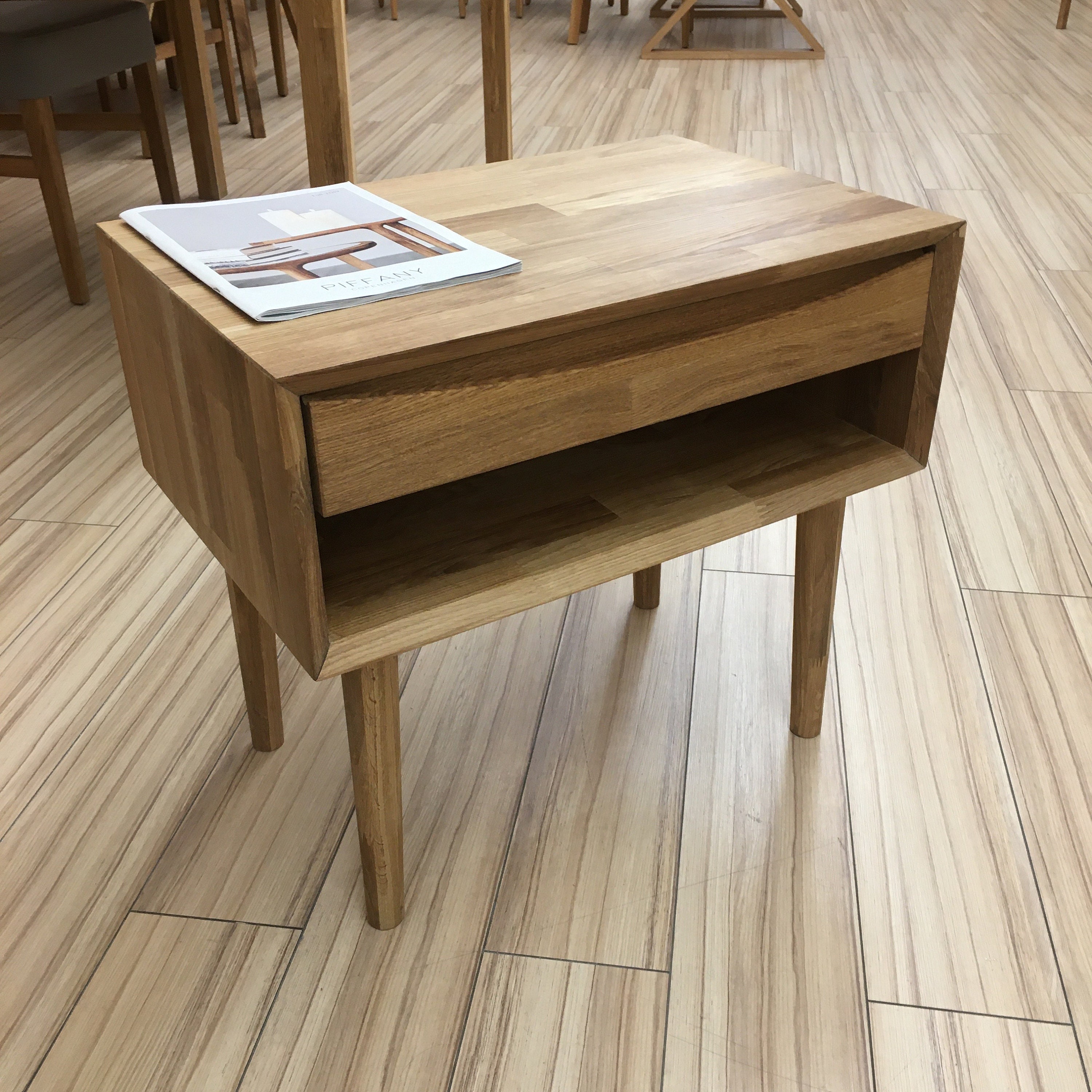Mesa de cabecera de roble de madera maciza muebles de lámpara | Etsy