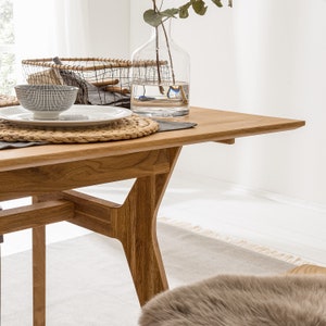 Table a manger extensible bois chêne massif, Ausziehbarer Tisch aus massivem Eichenholz, Mesa extensible de madera maciza roble escandinavo
