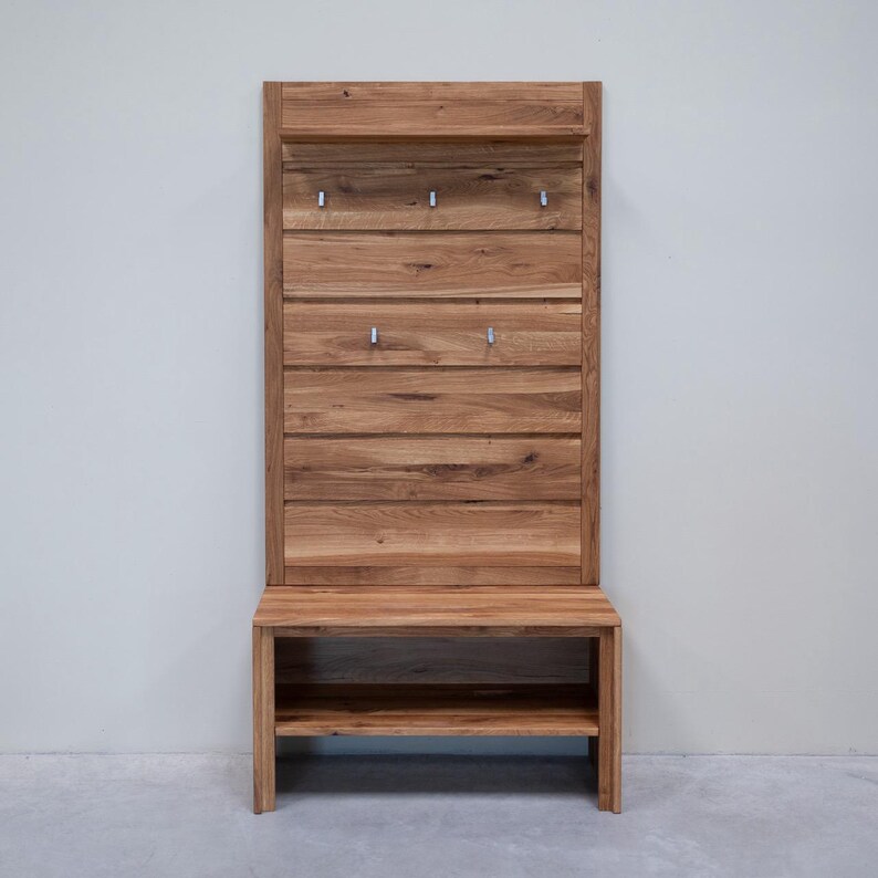 Massif Rack Solid Oak Wood Wall Coat Rack, Portemanteau Mural En Chêne Massif ...