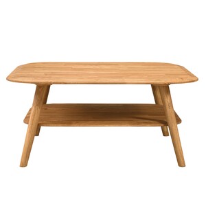 Mid century oak wood coffee table Scandinavian style, mesa de centro roble, Couchtisch aus massiver Eiche, table basse en chêne massif