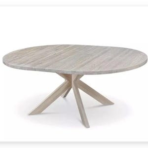 Table a manger extensible ronde bois chêne massif, Runder esstisch ausziehbar massivholz, Mesa de comedor redonda extensible madera maciza