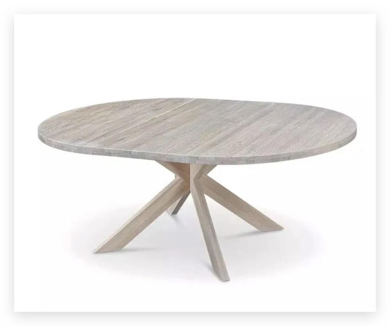 Table a manger extensible ronde bois chêne massif, Runder esstisch ausziehbar massivholz, Mesa de comedor redonda extensible madera maciza