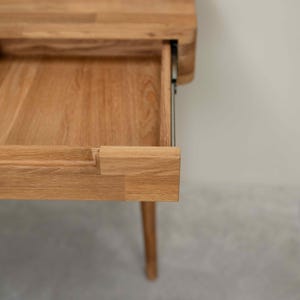 Schreibtisch aus Massivholz im skandinavischen Retro-Design, Schreibtisch mit 1 Schublade, Bureau console en bois massif design scandinave