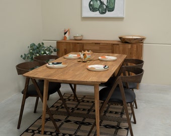 Table a manger extensible bois chêne massif, Esstisch ausziehbar massivholz, Mesa de comedor extensible madera maciza diseno escandinavo