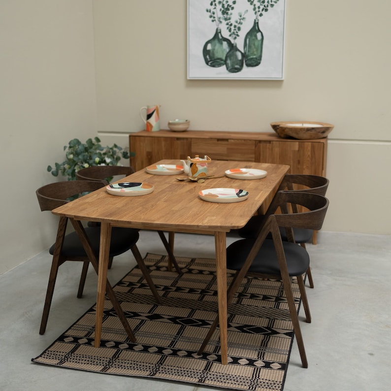 Table a manger extensible bois chêne massif, Esstisch ausziehbar massivholz, Mesa de comedor  extensible madera maciza diseno escandinavo
