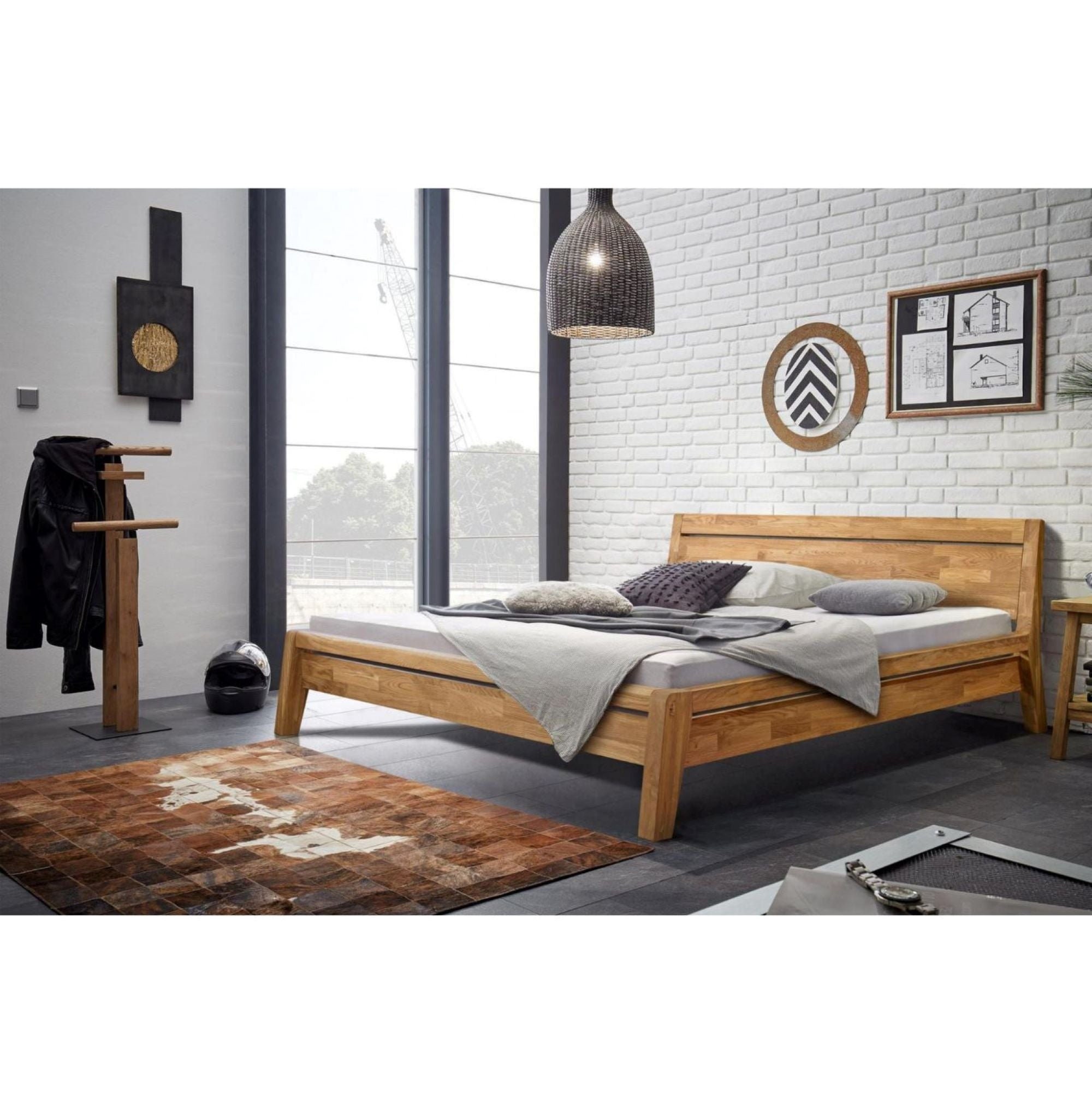 Solid oak wood bed Bridget, Lit en chêne massif Bridget, Bett aus massivem Eichenholz Bridget, Cama de madera maciza de roble Bridget